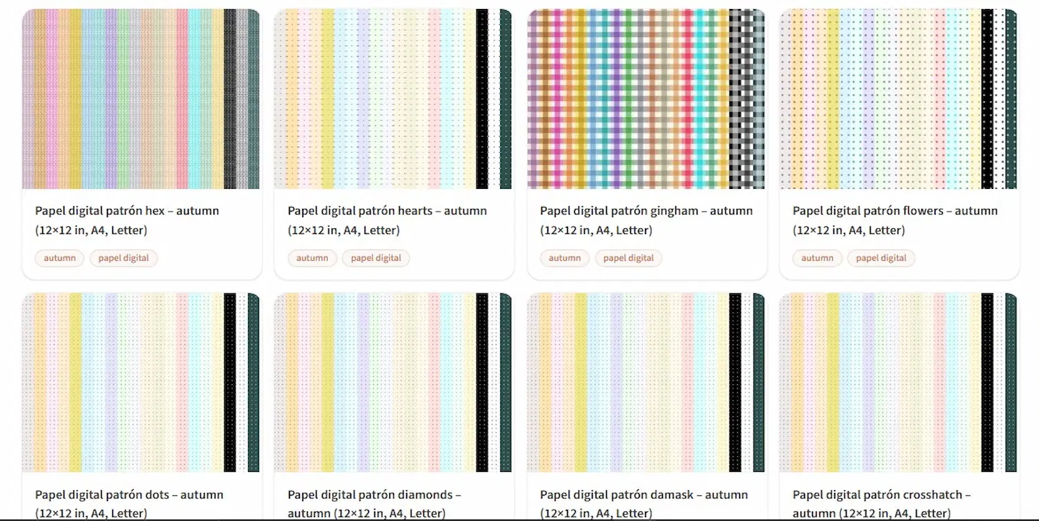 25 Patrones de Otoño 2025 para Scrapbooking, Planners y Moda